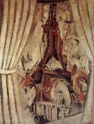 Delaunay, Robert, Eiffel Tower  in front of Curtain